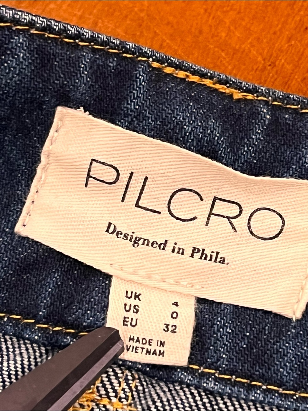 Pilcro x Anthropologie Fluted Denim Maxi Skirt Dark Wash 0 Stretch Seamed Jean - Picture 11 of 16